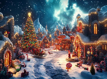 Magical Christmas Town Square Puzzle | MakeYourPuzzles